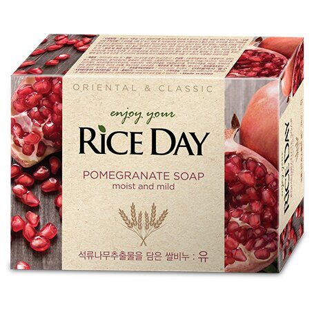 Рисовое мыло с гранатом и пионом Rice Day Pomegranate Soap, 100 г