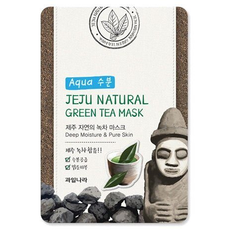 Маска успокаивающая с экстрактом зелёного чая Welcos Jeju Natural Green Tea Mask