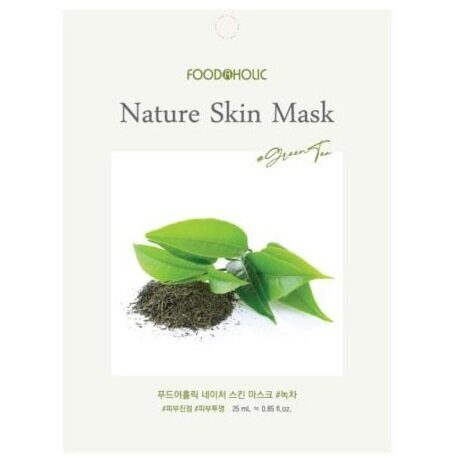 Тканевая маска с зеленым чаем FoodAHolic Nature Skin Mask Green Tea