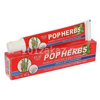 Растительная зубная паста с бамбуковым углем и солью POP Herbs Bamboo Charcoal & Salt Toothpaste 40g