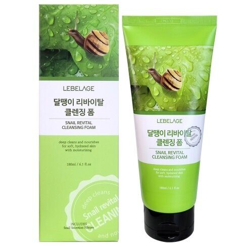 Пенка для умывания с муцином улитки Lebelage Snail Revital Cleansing Foam 180ml