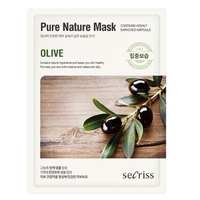 Тканевая маска для лица «Олива» Secriss Pure Nature Mask Olive