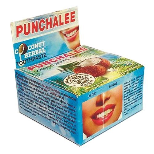 Отбеливающая растительная зубная паста с кокосом Punchalee Coconut Herbal Toothpaste, 25 г