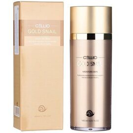 Тонер для лица с золотом и муцином улитки Cellio Gold Snail Moisture Skin, 140 мл