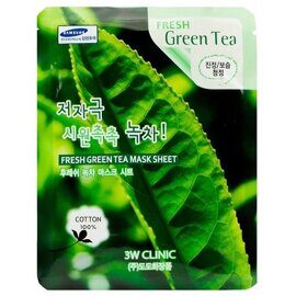 Тканевая маска с зелёным чаем 3W Clinic Fresh Green Tea Mask Sheet