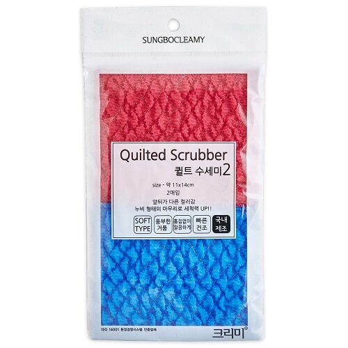 Скраббер для мытья посуды Sung Bo Cleamy Quilted Scrubber (2 шт)